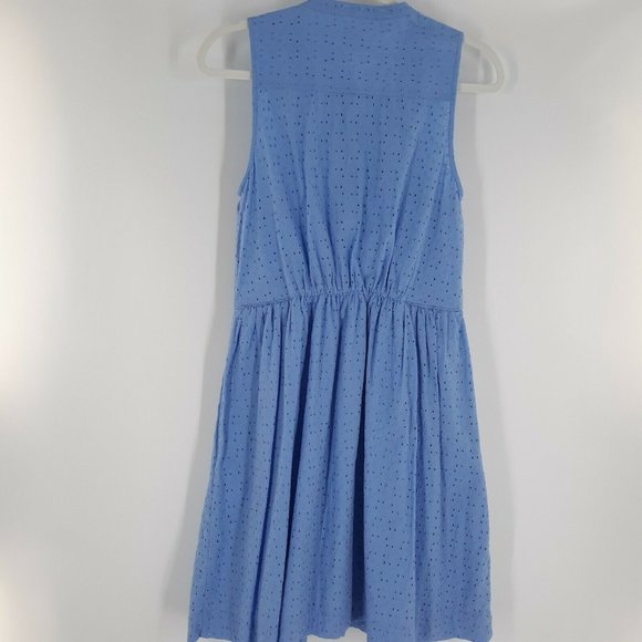 J. Crew Women's Light Blue Eyelet Lace Shirt Dress - Picture 4 of 8